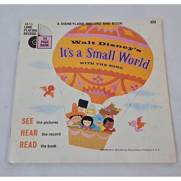 VINTAGE 1968 Walt Disney Read Along Book & Record It's a Small World - Picture 1 of 7